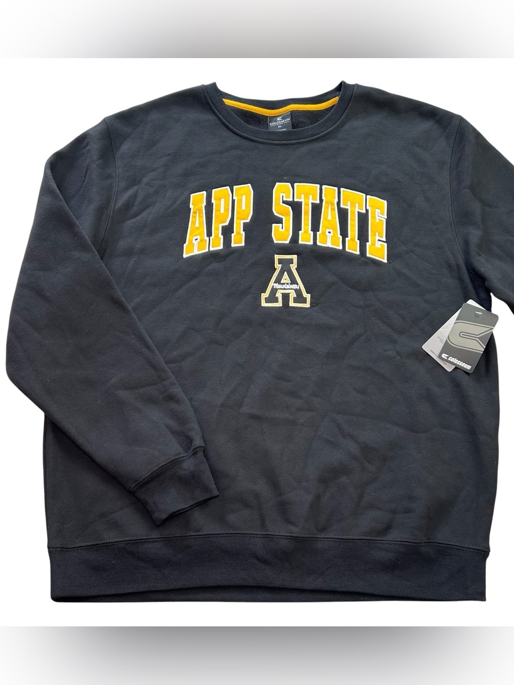 NWT Colosseum Appalachian State Mountaineers Men’s Crewneck Pullover Black sz XL